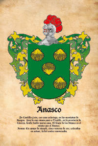 Escudo heráldico del apellido ANASCO