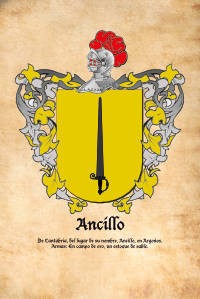 Escudo heráldico del apellido Ancillo