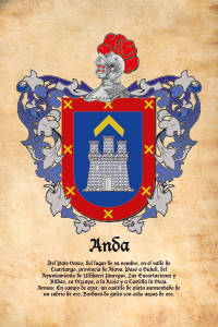 Escudo heráldico del apellido ANDA