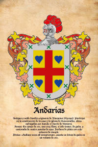 Escudo heráldico del apellido ANDARIAS