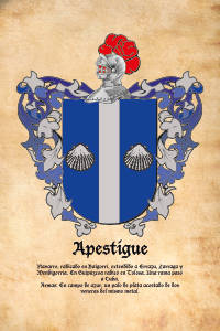 Escudo heráldico del apellido APESTIGUE