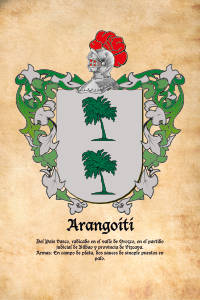 Escudo heráldico del apellido ARANGOITI