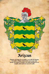 Escudo heráldico del apellido ARIZCUN