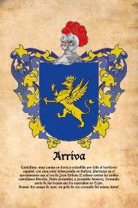 Escudo heráldico del apellido ARRIVA