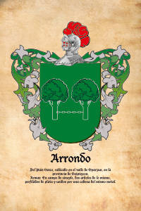 Escudo heráldico del apellido ARRONDO