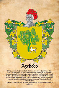 Escudo heráldico del apellido AZEBEDO