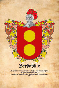 Escudo heráldico del apellido BARBADILLO