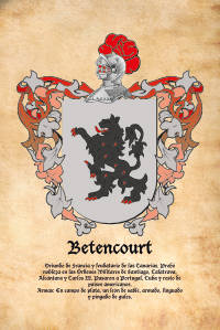 Escudo heráldico del apellido BETENCOURT