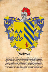 Escudo heráldico del apellido BETRON