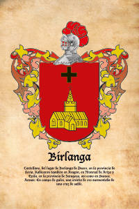 Escudo heráldico del apellido BIRLANGA