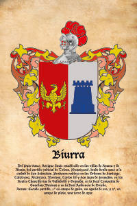 Escudo heráldico del apellido BIURRA
