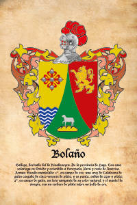 Escudo heráldico del apellido BOLAÑO