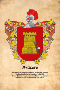 Escudo heráldico del apellido BRACERO