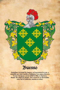 Escudo heráldico del apellido BUESSO