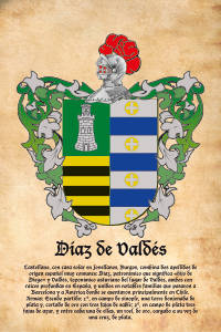 Escudo heráldico del apellido Díaz de Valdés