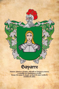 Escudo heráldico del apellido Gayarre
