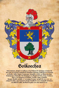 Escudo heráldico del apellido GOIKOECHEA