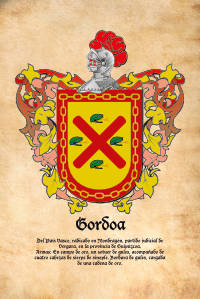 Escudo heráldico del apellido GORDOA