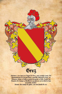 Escudo heráldico del apellido GREZ
