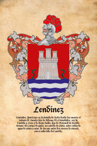 Escudo heráldico del apellido LENDINEZ
