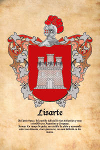 Escudo heráldico del apellido LISARTE