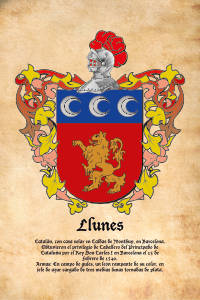 Escudo heráldico del apellido LLUNES