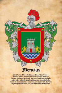 Escudo heráldico del apellido MENCIAS