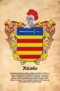 Escudo heráldico del apellido RICAÑO