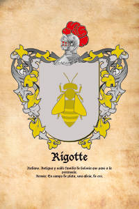 Escudo heráldico del apellido Rigotte