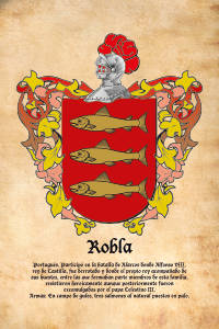 Escudo heráldico del apellido ROBLA
