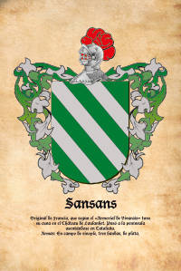 Escudo heráldico del apellido SANSANS