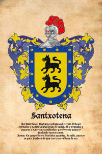Escudo heráldico del apellido SANTXOTENA