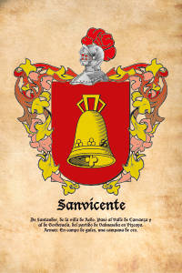 Escudo heráldico del apellido SANVICENTE