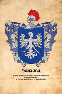 Escudo heráldico del apellido SANZANA