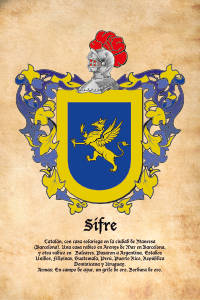 Escudo heráldico del apellido SIFRE