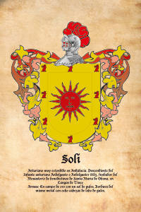 Escudo heráldico del apellido SOLI