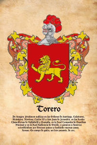 Escudo heráldico del apellido TORERO
