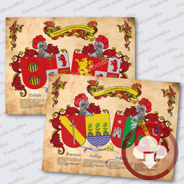 Escudos heraldicos de apellidos en digital para eventos