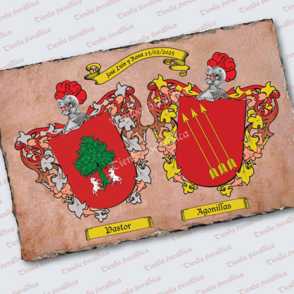 Pizarra heráldica doble personalizada - Imagen 3