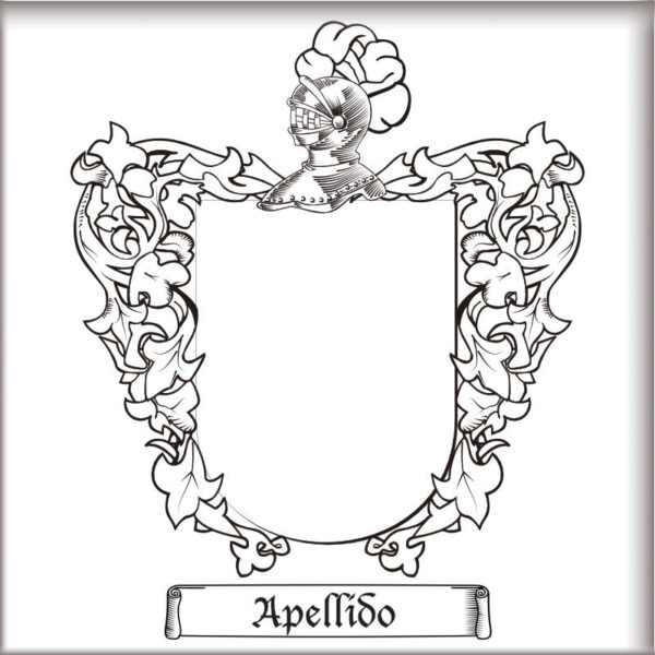 Azulejo cerámica con 1 escudo apellido