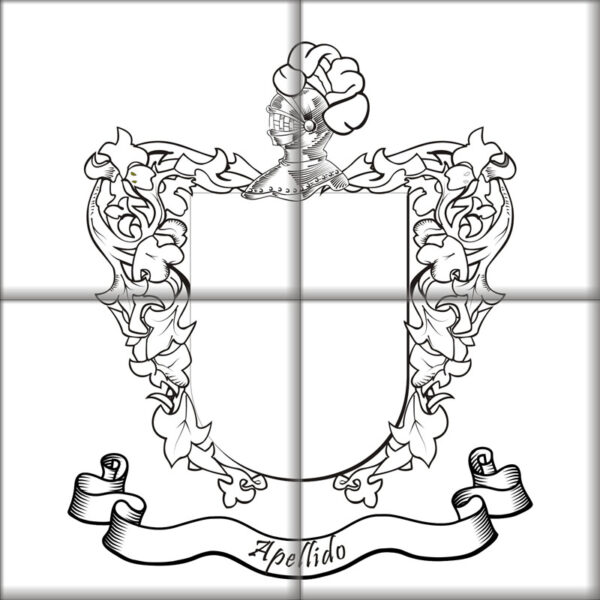 Azulejo cerámica con 1 escudo apellido