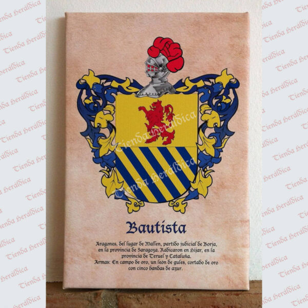 Lienzo con 1 escudo apellido