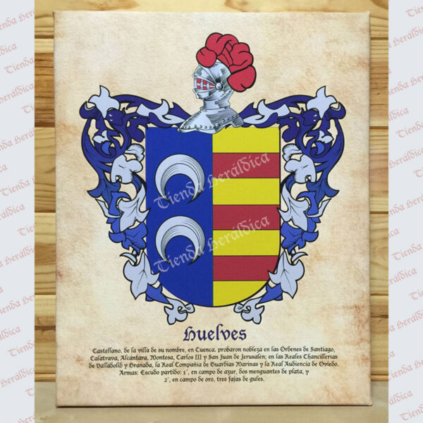 Lienzo con 1 escudo apellido